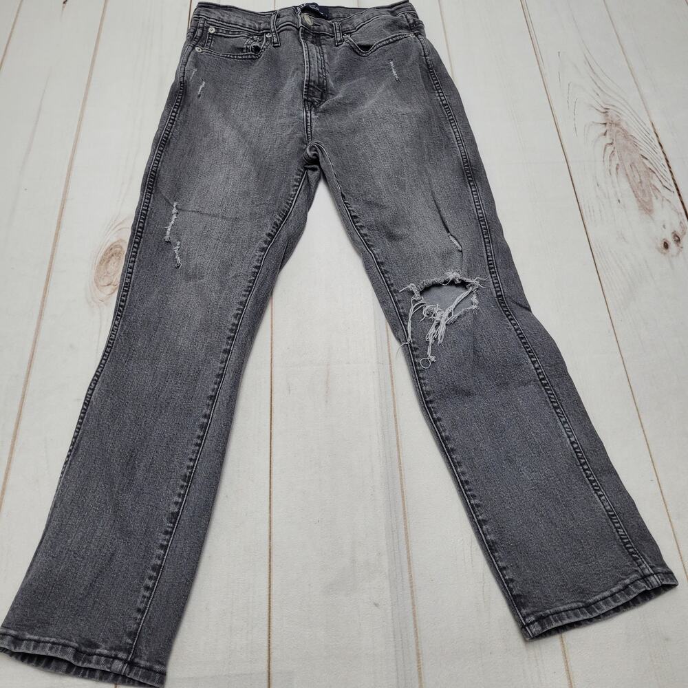 Gap high rise vintage slim jeans gray distressed